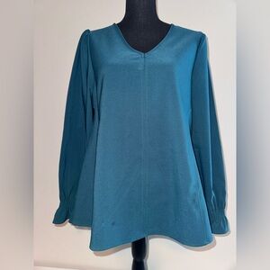 LaRoque Julia Top Women’s Deep Teal Medium Shirt for Women Vneck Blouse